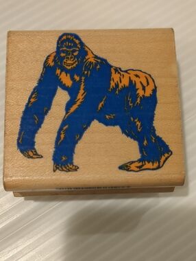 Vintage Gorilla Wood Stamp 1995